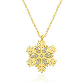 Collier femme flocon de neige argent or